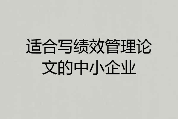 适合写绩效管理论文的中小企业