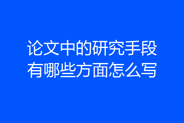 论文中的研究手段有哪些方面怎么写