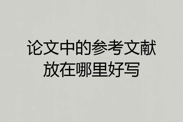 论文中的参考文献放在哪里好写