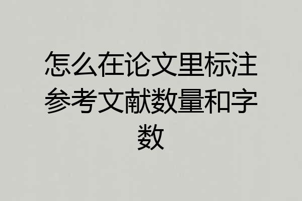 怎么在论文里标注参考文献数量和字数