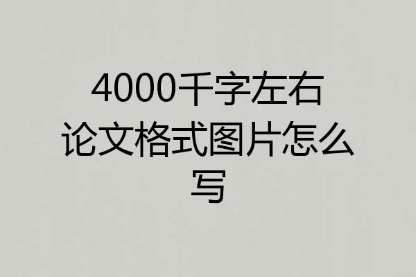 4000千字左右论文格式图片怎么写
