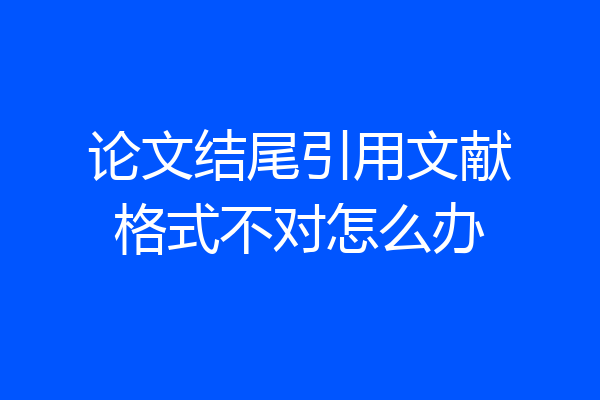 论文结尾引用文献格式不对怎么办
