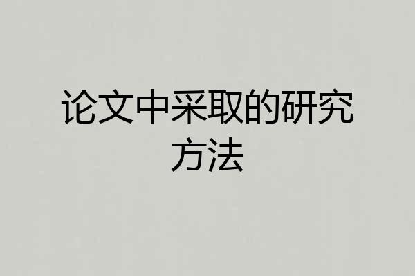 论文中采取的研究方法