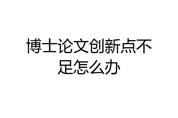 博士论文创新点不足怎么办