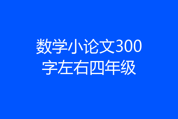 数学小论文300字左右四年级