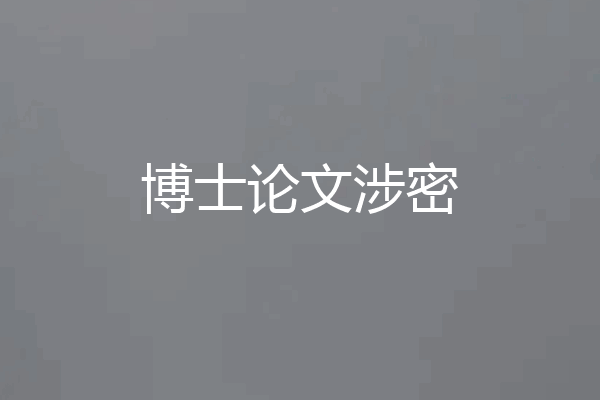 博士论文涉密