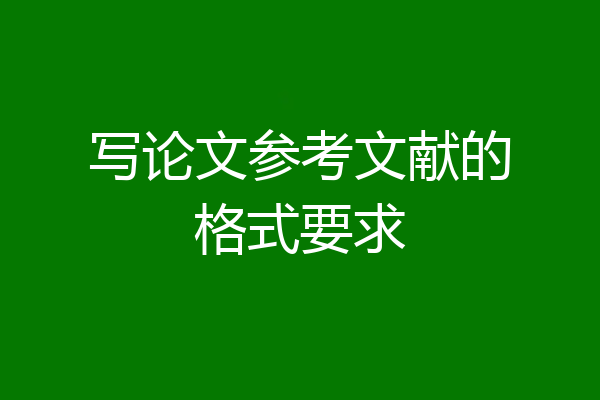 写论文参考文献的格式要求
