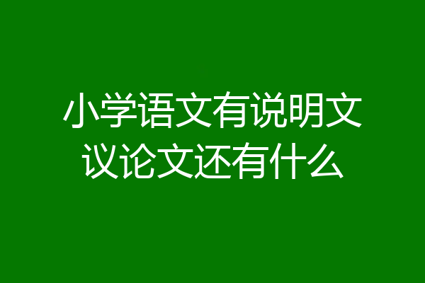 小学语文有说明文议论文还有什么