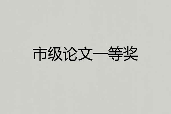 市级论文一等奖