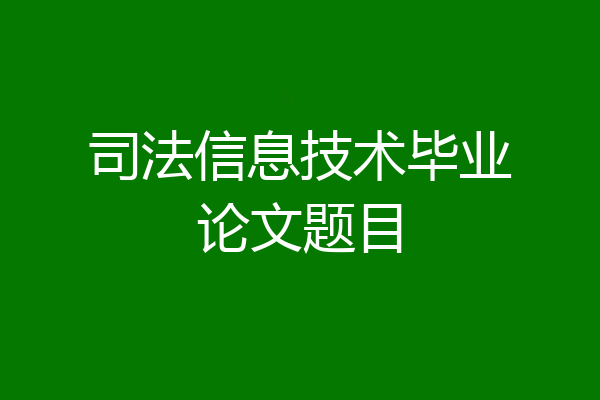 司法信息技术毕业论文题目