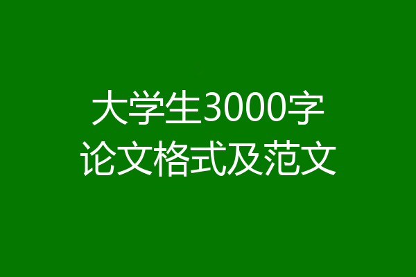 大学生3000字论文格式及范文