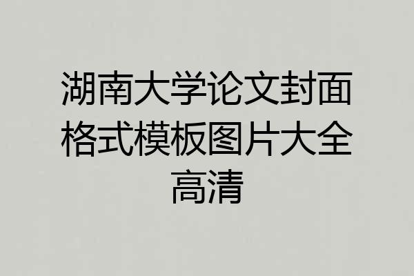 湖南大学论文封面格式模板图片大全高清