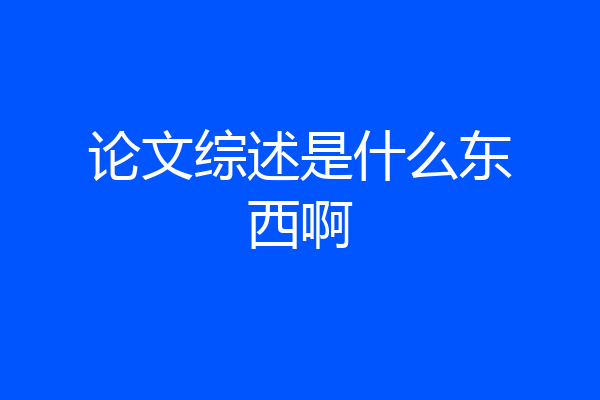 论文综述是什么东西啊