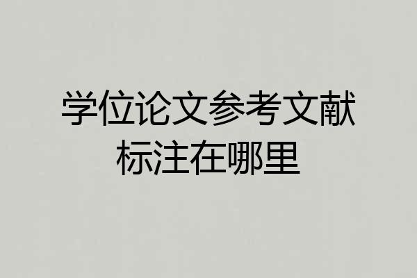 学位论文参考文献标注在哪里