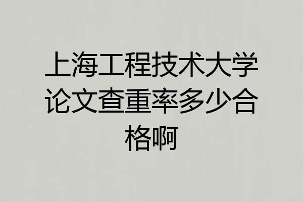 上海工程技术大学论文查重率多少合格啊