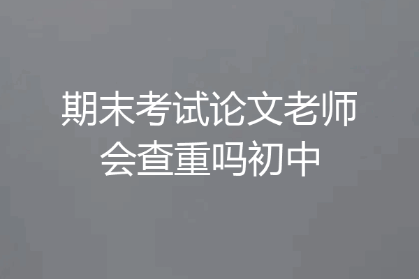 期末考试论文老师会查重吗初中