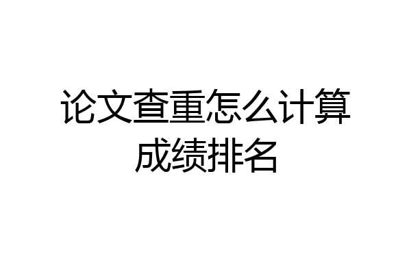 论文查重怎么计算成绩排名