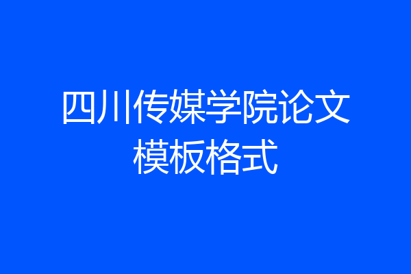 四川传媒学院论文模板格式