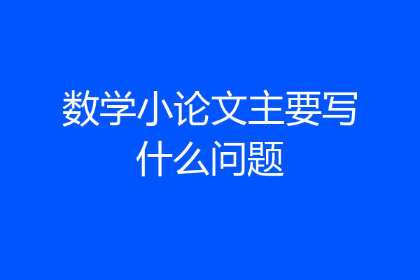 数学小论文主要写什么问题