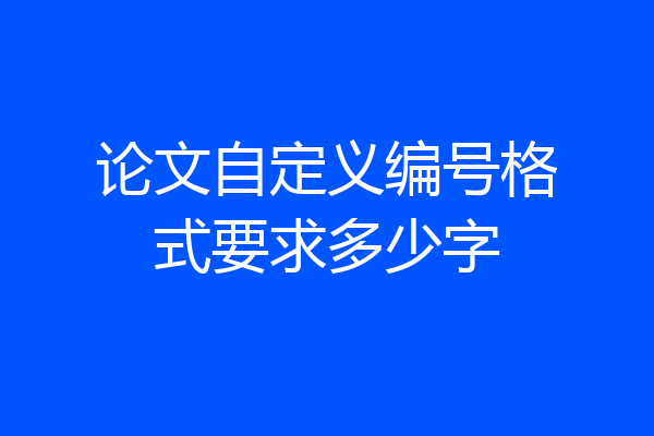 论文自定义编号格式要求多少字
