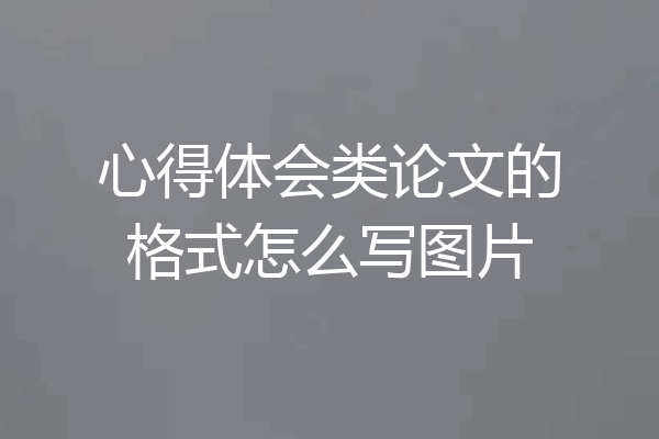 心得体会类论文的格式怎么写图片