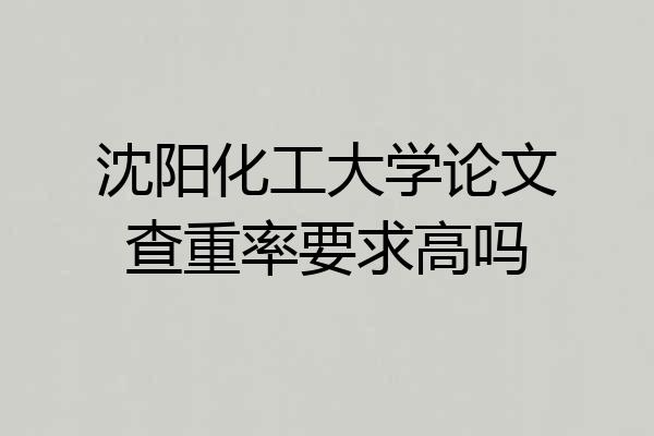 沈阳化工大学论文查重率要求高吗