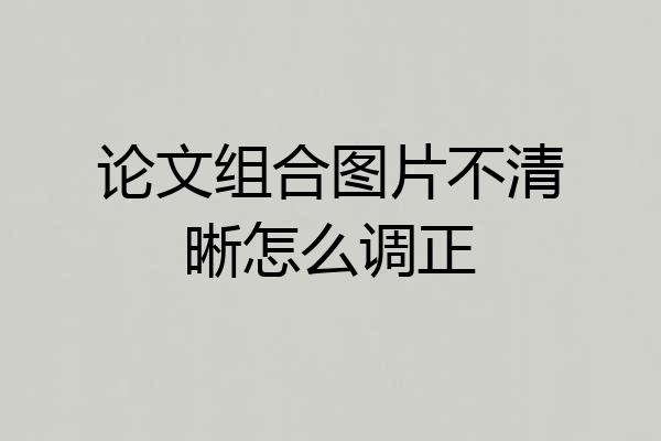 论文组合图片不清晰怎么调正
