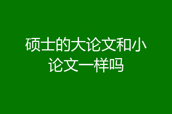 硕士的大论文和小论文一样吗