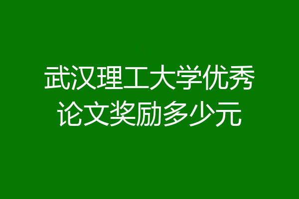 武汉理工大学优秀论文奖励多少元