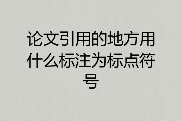 论文引用的地方用什么标注为标点符号