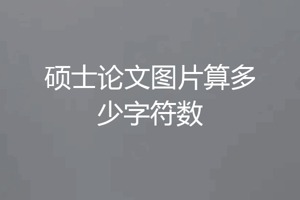硕士论文图片算多少字符数