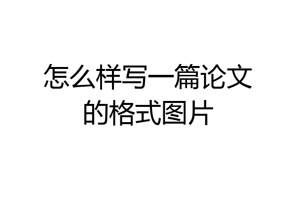 怎么样写一篇论文的格式图片