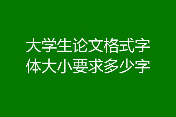 大学生论文格式字体大小要求多少字