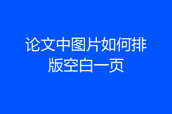 论文中图片如何排版空白一页