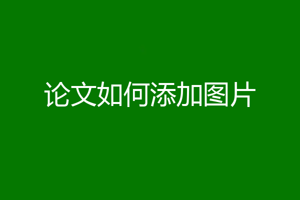 论文如何添加图片