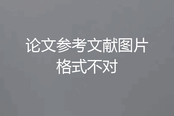 论文参考文献图片格式不对