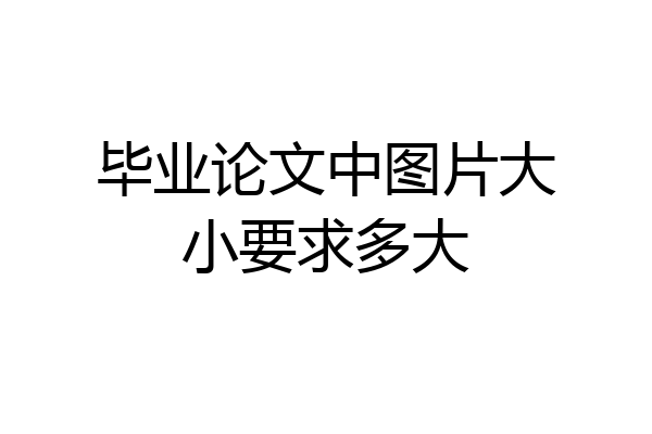 毕业论文中图片大小要求多大