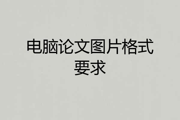 电脑论文图片格式要求