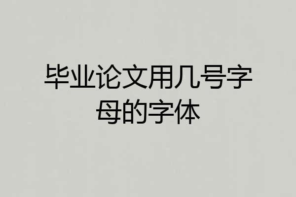 毕业论文用几号字母的字体