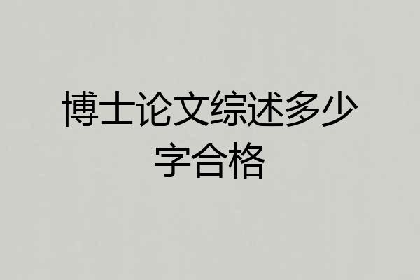 博士论文综述多少字合格