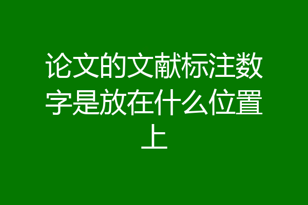 论文的文献标注数字是放在什么位置上