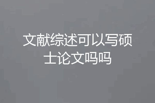 文献综述可以写硕士论文吗吗