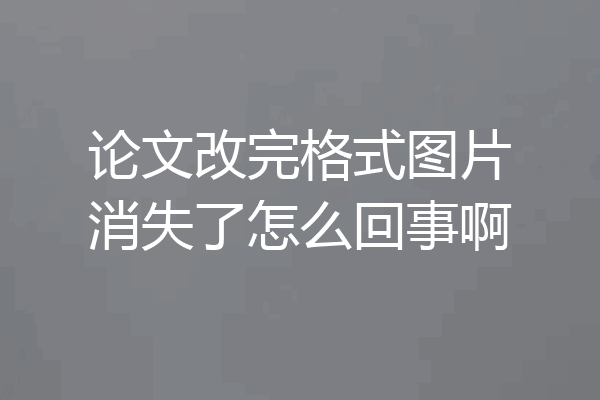 论文改完格式图片消失了怎么回事啊
