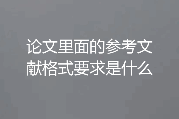 论文里面的参考文献格式要求是什么