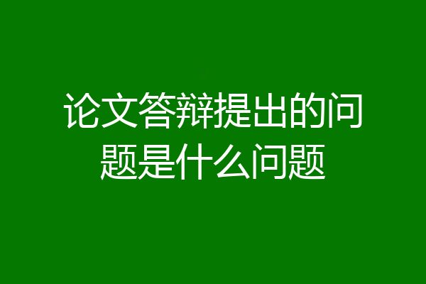 论文答辩提出的问题是什么问题