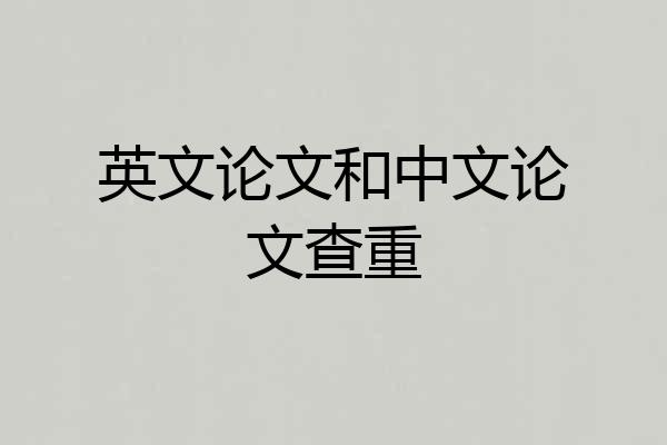 英文论文和中文论文查重