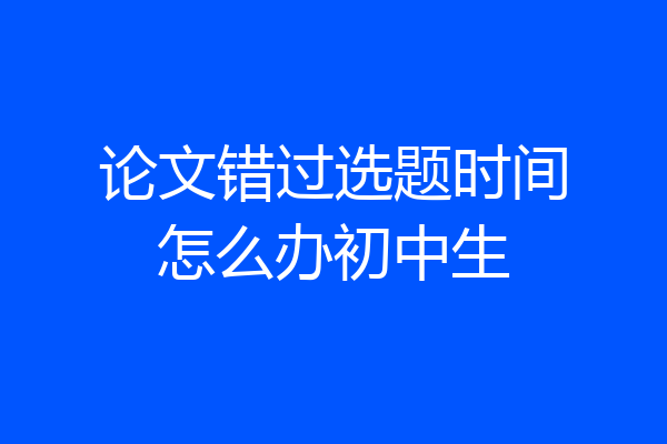 论文错过选题时间怎么办初中生