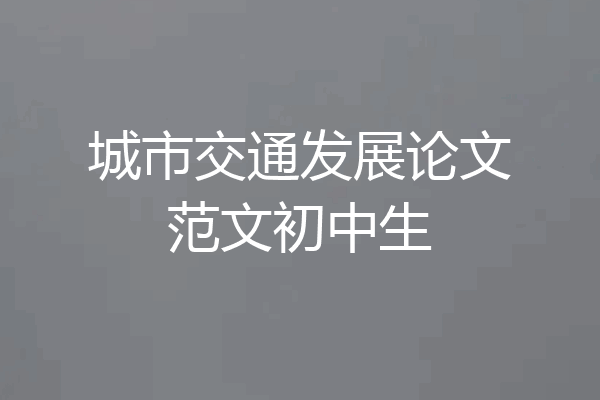 城市交通发展论文范文初中生