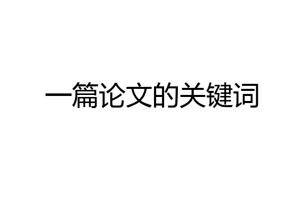 一篇论文的关键词