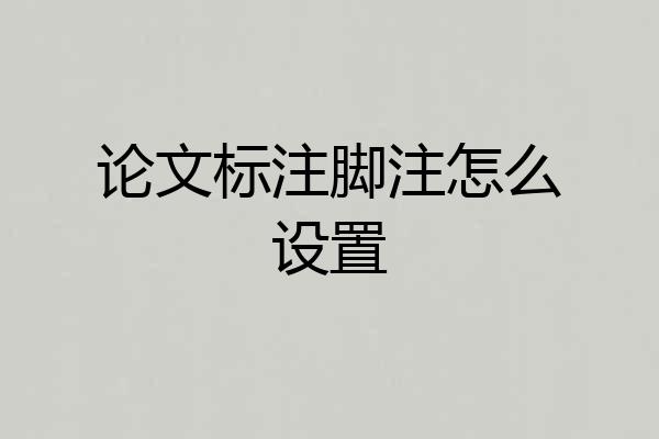 论文标注脚注怎么设置